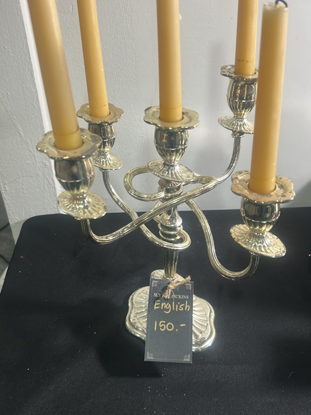 SILVER Finish Five-Arm Candelabra made in England